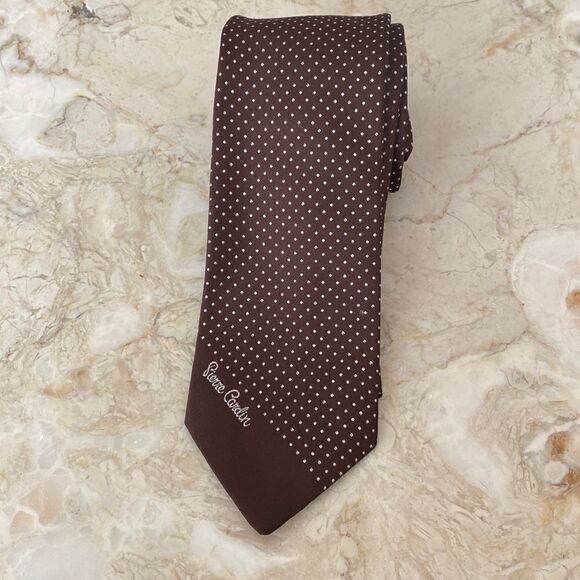 Vintage Pierre Cardin Polka Dot Silk Tie - Picture 2 of 7
